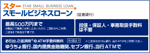 スタースモールビジネスローン(証書貸付)