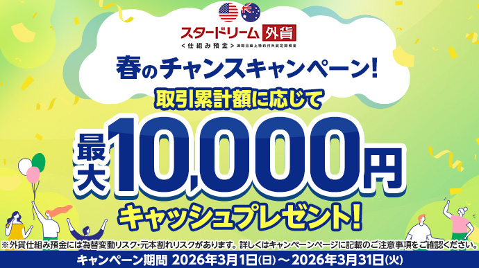 スタードリーム外貨定期〈仕組み預金〉春のチャンスキャンペーン!