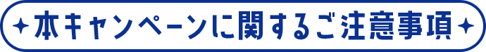 本キャンペーンに関するご注意事項