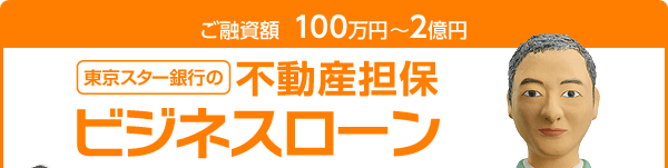 ご融資額 100万円〜2億円 東京スター銀行の不動産担保ビジネスローン