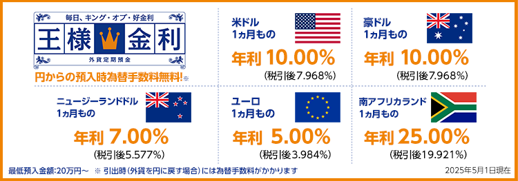 王様金利外貨定期預金