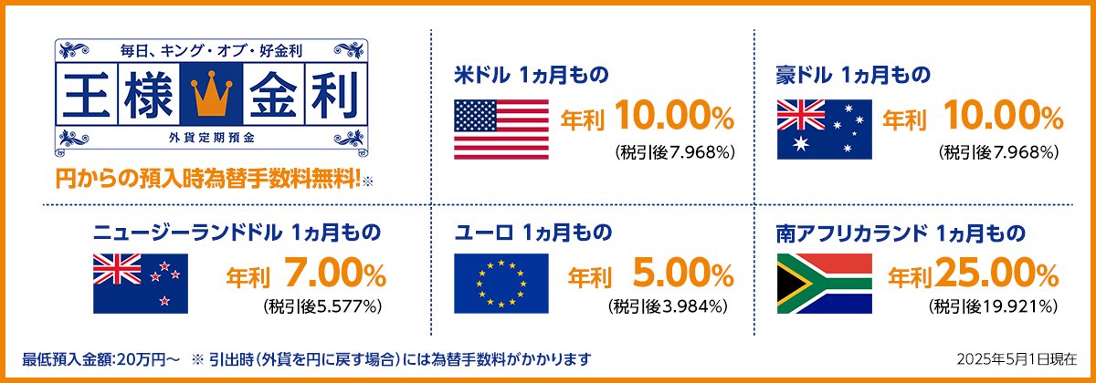 王様金利外貨定期預金