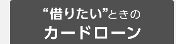 "借りたい"ときのカードローン